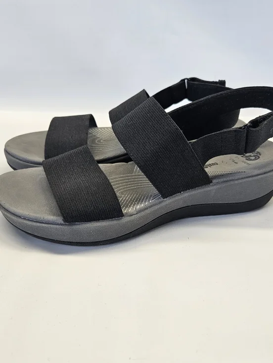 Clarks Sandals Arla Jacory Black Gray Comfort Strap Womens 8 Adjustable Open Toe - Picture 5 of 11